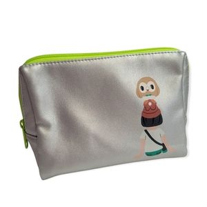 POKEMON Rowlet Silver & Green Zip Make-up Bag Pouch